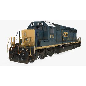 Locomotive SD40-2 CSX YN3b 3D model
